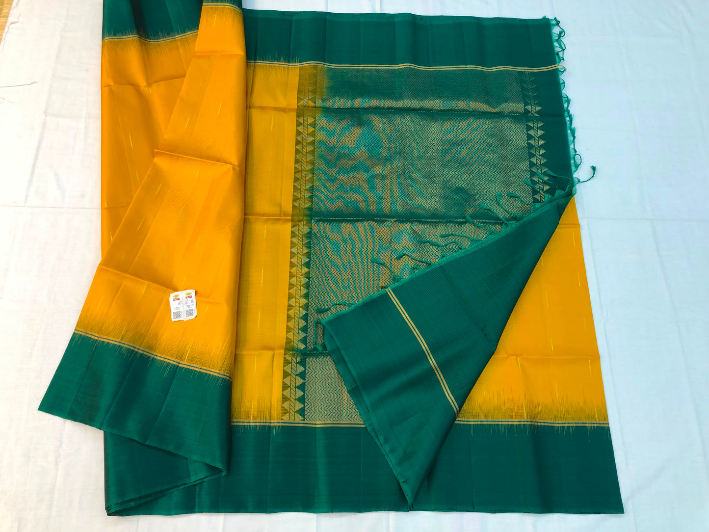 Kanchipuram Pattu Soft Silk Indian Saree Pure Silk Sari Yellow| SS28