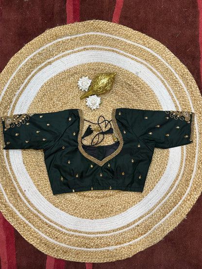 36” Small size Aari Worked Sari Blouse Indian Saree Black B210