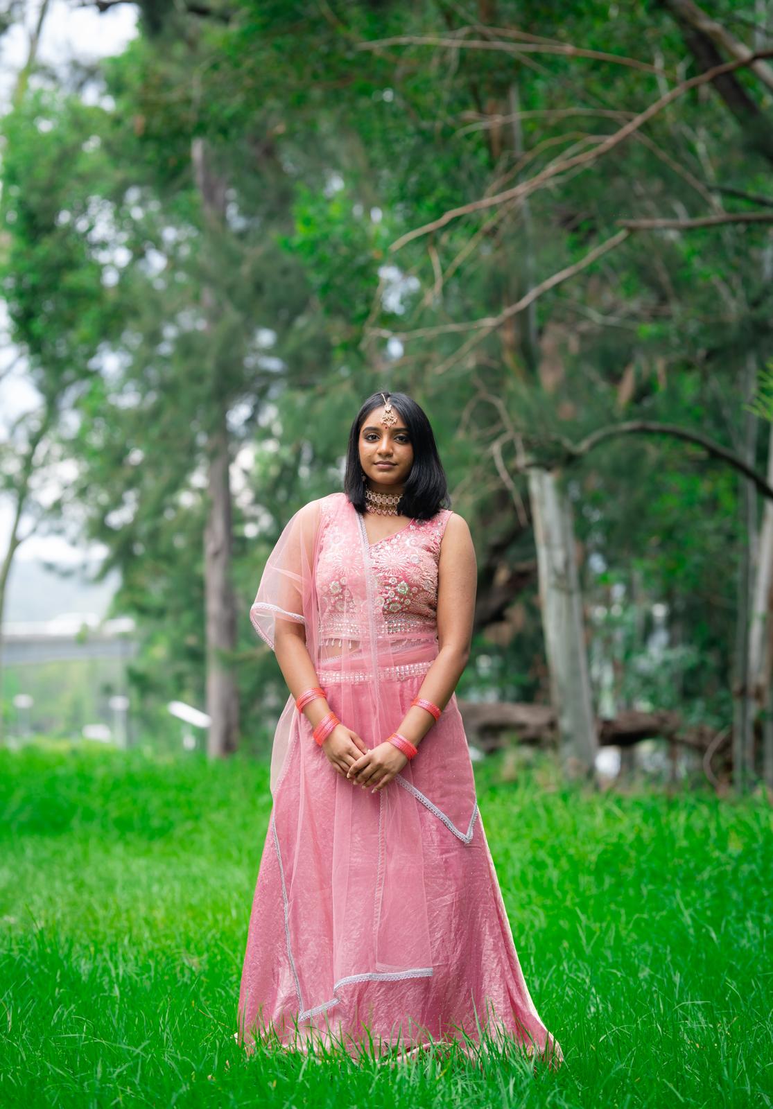 Medium 38” Indian Lehenga Onion Pink Lehnga L6