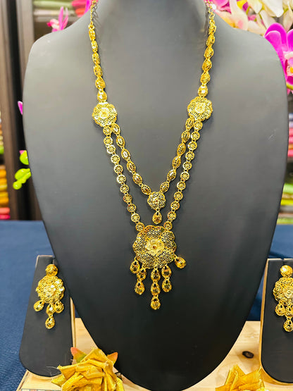 Forming Gold Indian Necklace Haram Jewellery N52