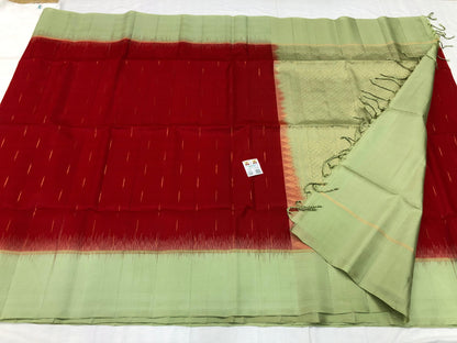 Kanchipuram Pattu Soft Silk Indian Saree Pure Silk Sari Red | SS19
