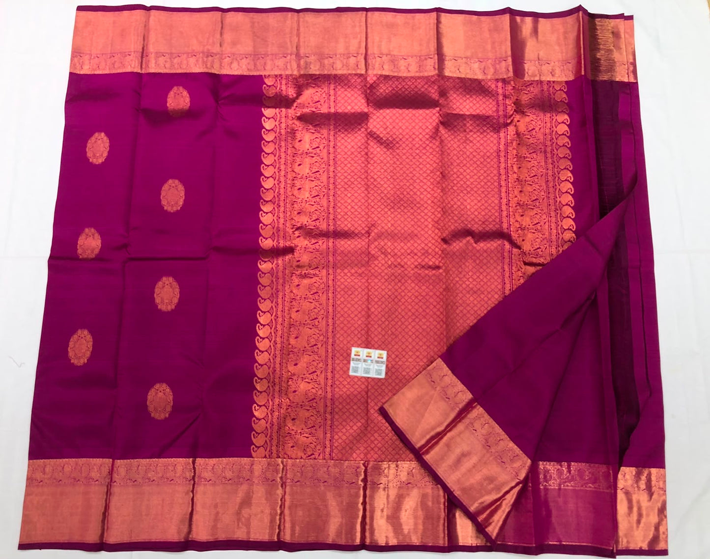 Kanchipuram Pure Silk Saree Bridal Indian Kanjivaram Sari SPK343