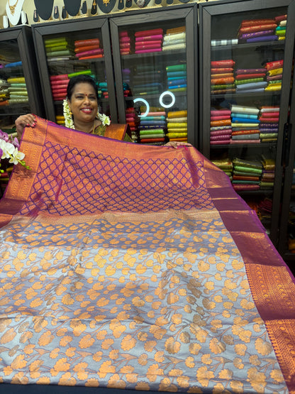 Semi Silk Saree Indian Bridal Kanjivaram / Kanchipuram Sari SEMI2