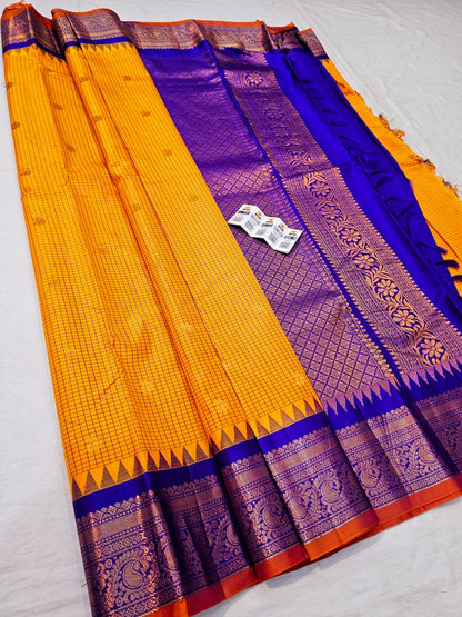 Kanchipuram Pure Silk Saree Bridal Indian Kanjivaram Sari SPK312