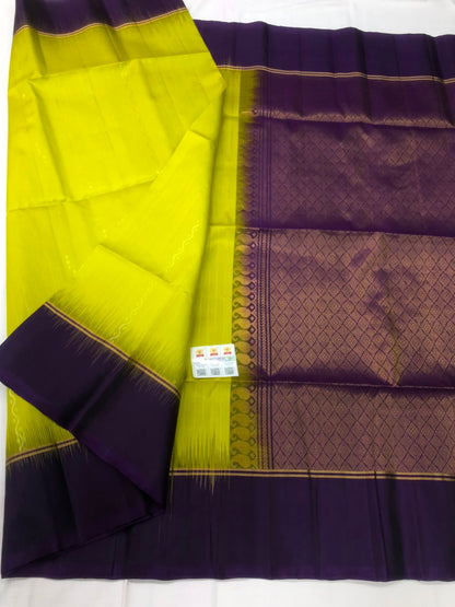 Kanchipuram Pattu Soft Silk Indian Saree Pure Silk Sari Green| SS27
