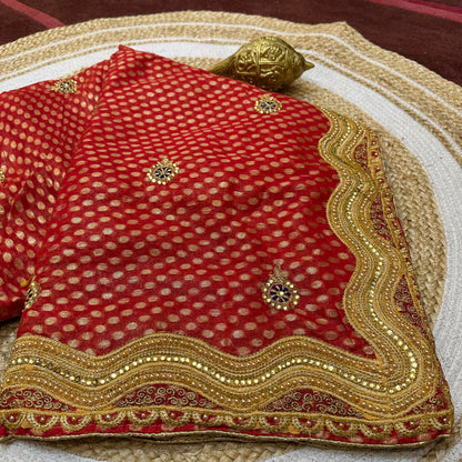 Sari Indian Bollywood Designer Fancy Party wear Saree Red Z5