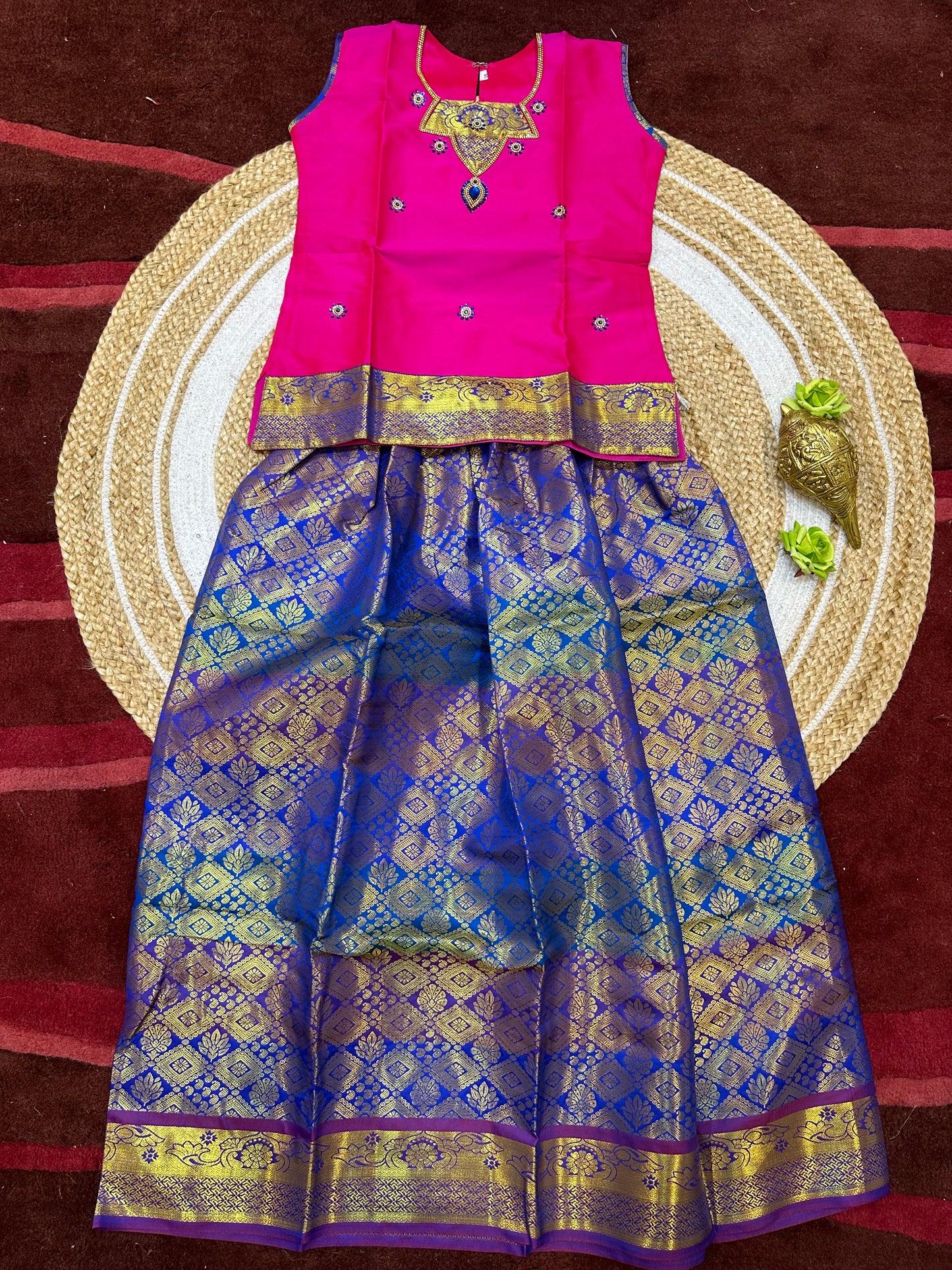 Indian Lehenga Pattu Pavadai Sattai Skirt Top G39