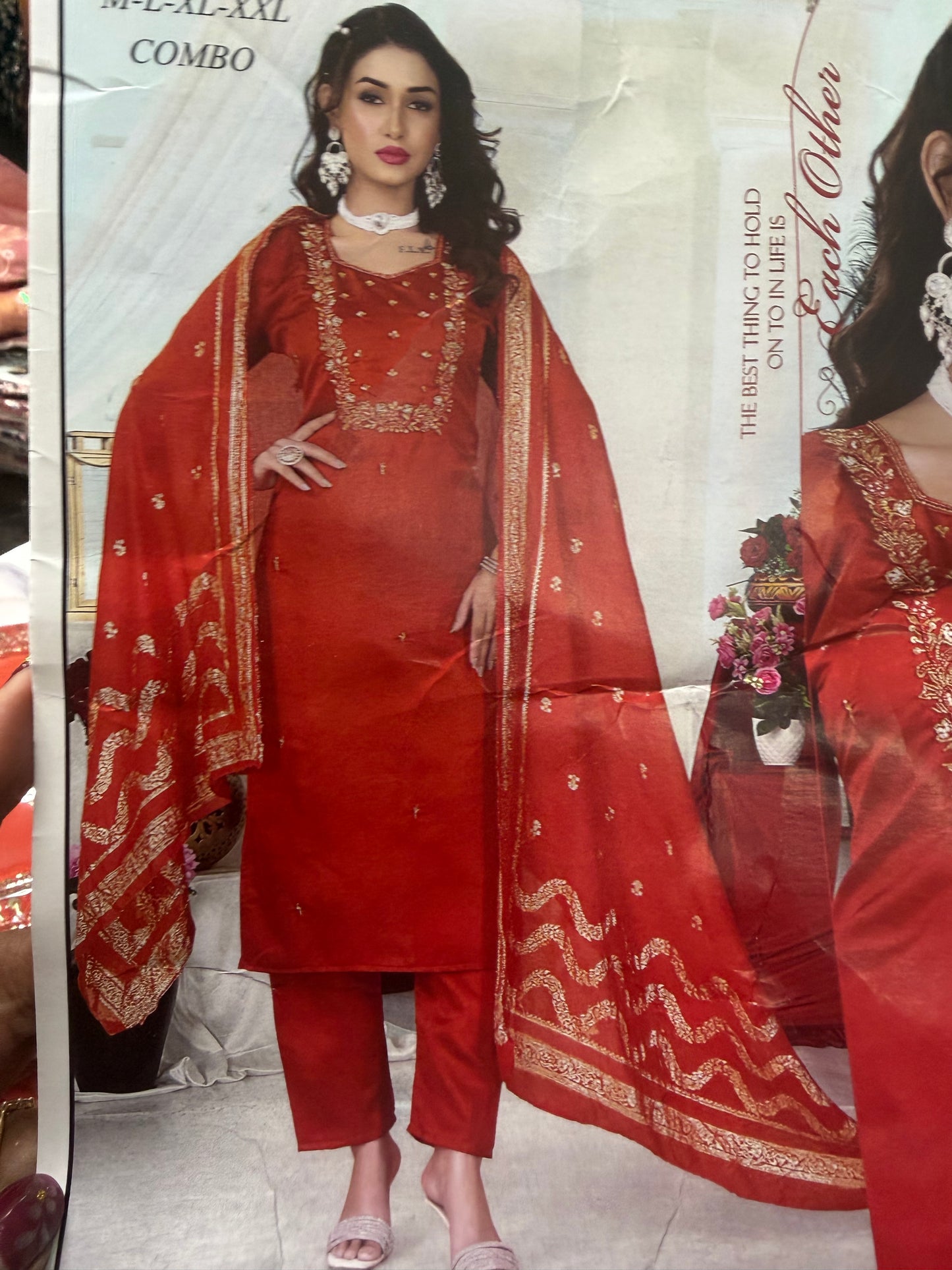 Rusty Orange Indian 3 piece Outfit Salwar Kameez Suit Z4