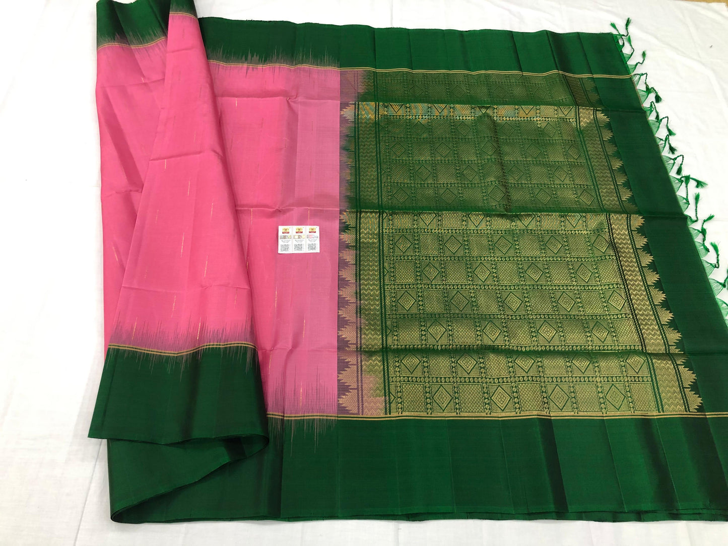 Kanchipuram Pattu Soft Silk Saree Pure Silk Bridal Sari Pink | SS8