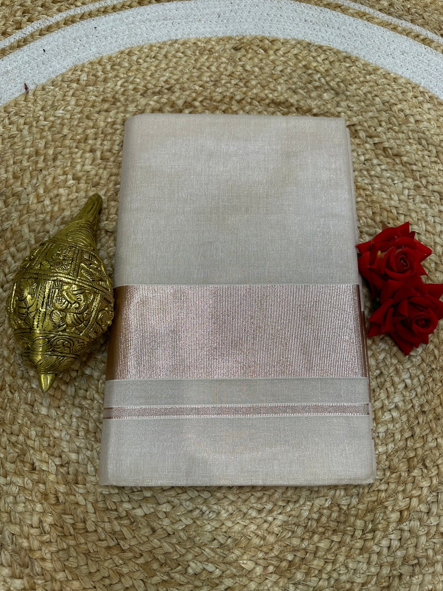Kerala Vishu Sari Indian Onam Copper Saree C18