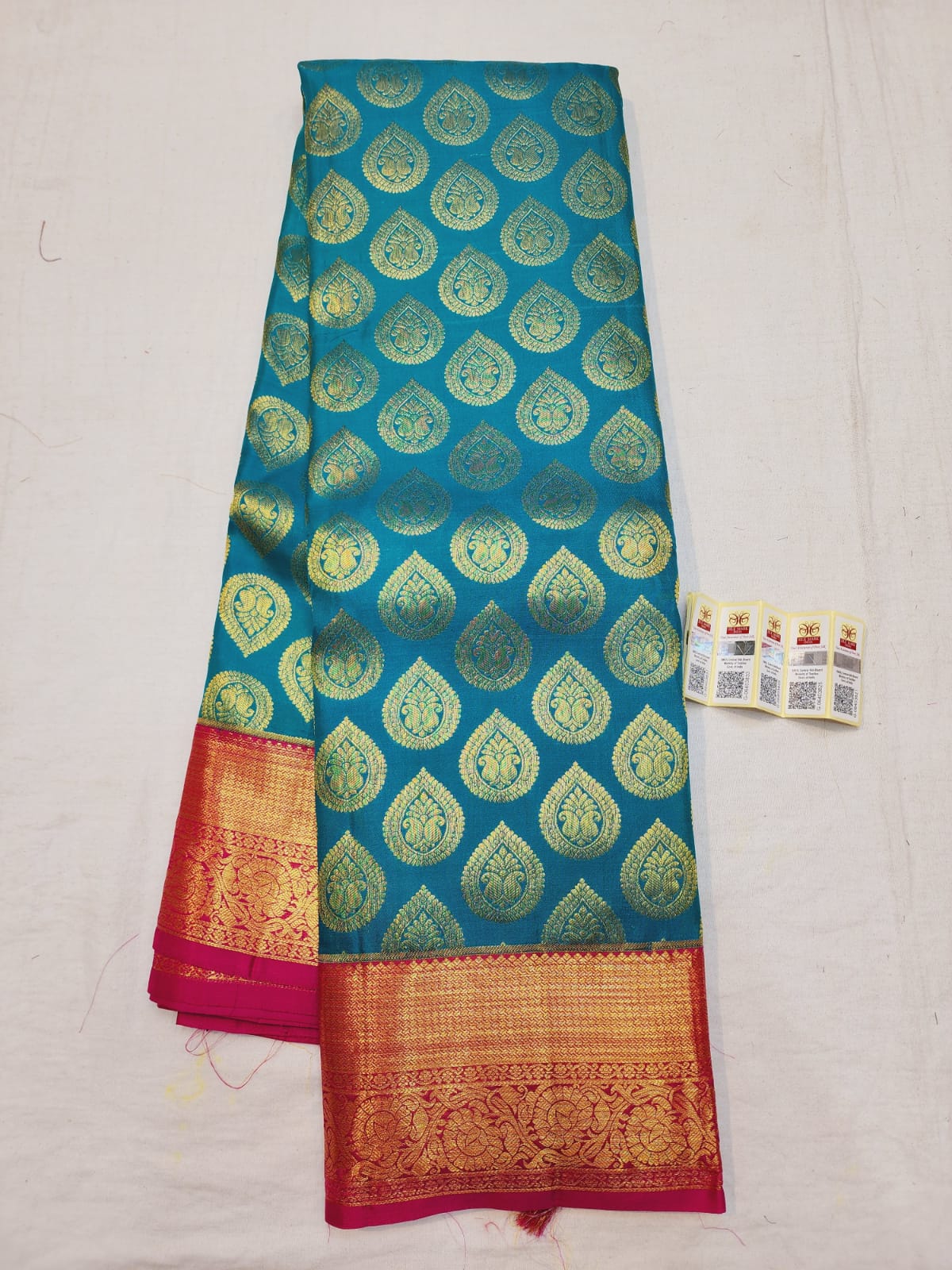Kanchipuram Pure Silk Saree Blue & Pink Kanjivaram Sari| SPK120