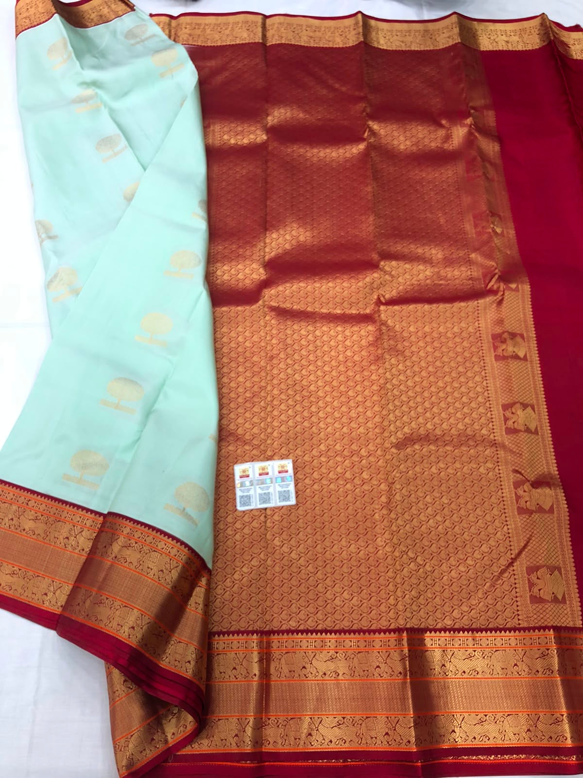Kanchipuram Pure Silk Saree Bridal Indian Kanjivaram Sari SPK330