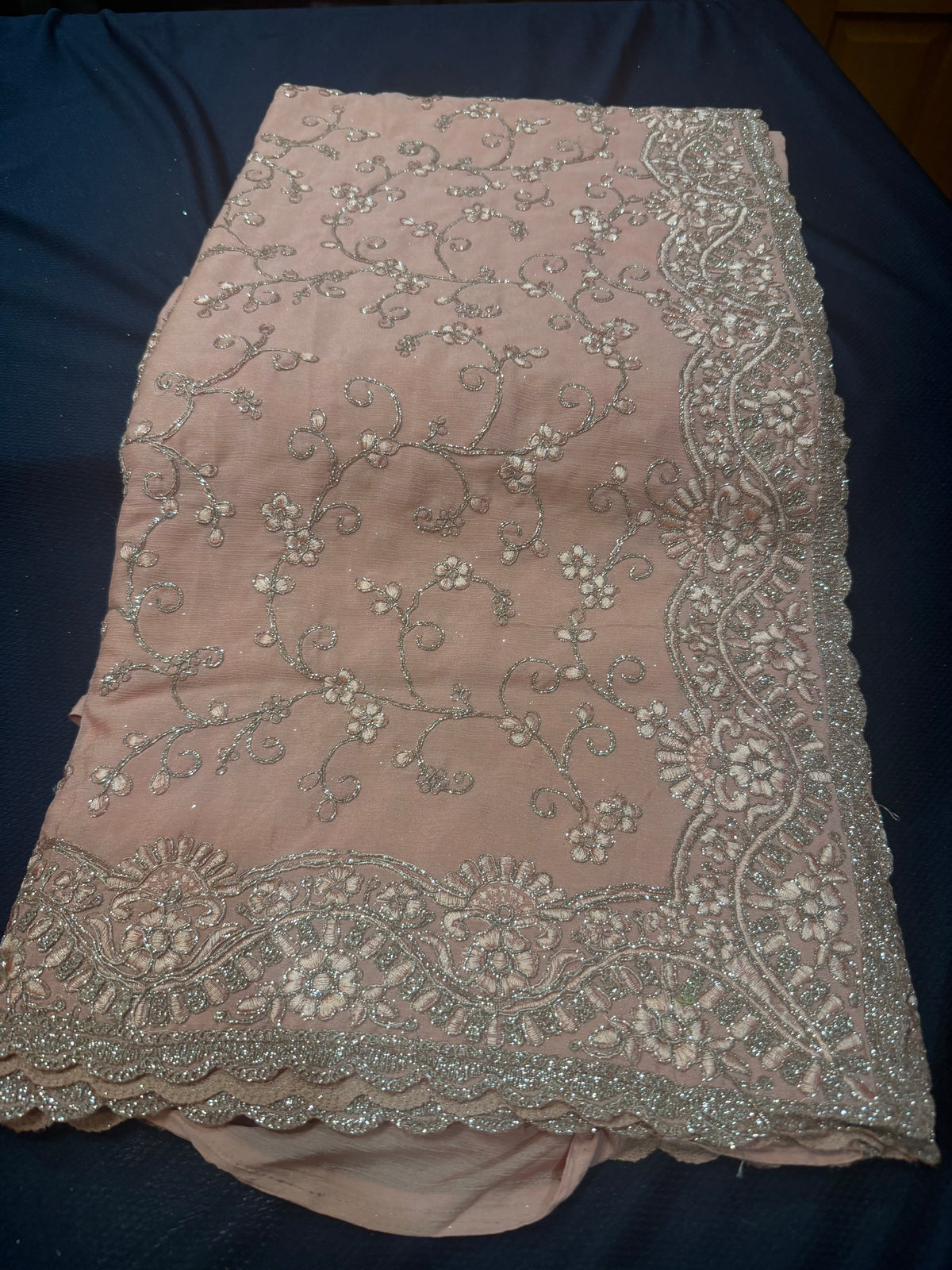 Sari Indian Bollywood Designer Party wear Peachy Pink Saree Z12 Col 3