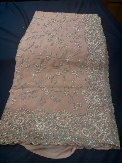 Sari Indian Bollywood Designer Party wear Peachy Pink Saree Z12 Col 3