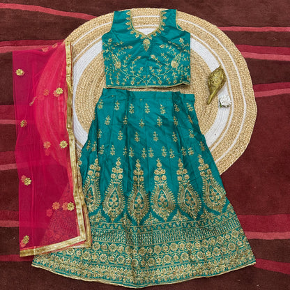 32” Size 8 to 9 Indian Lehenga Yellow Pavadai Sattai Skirt Top G70 Col 2