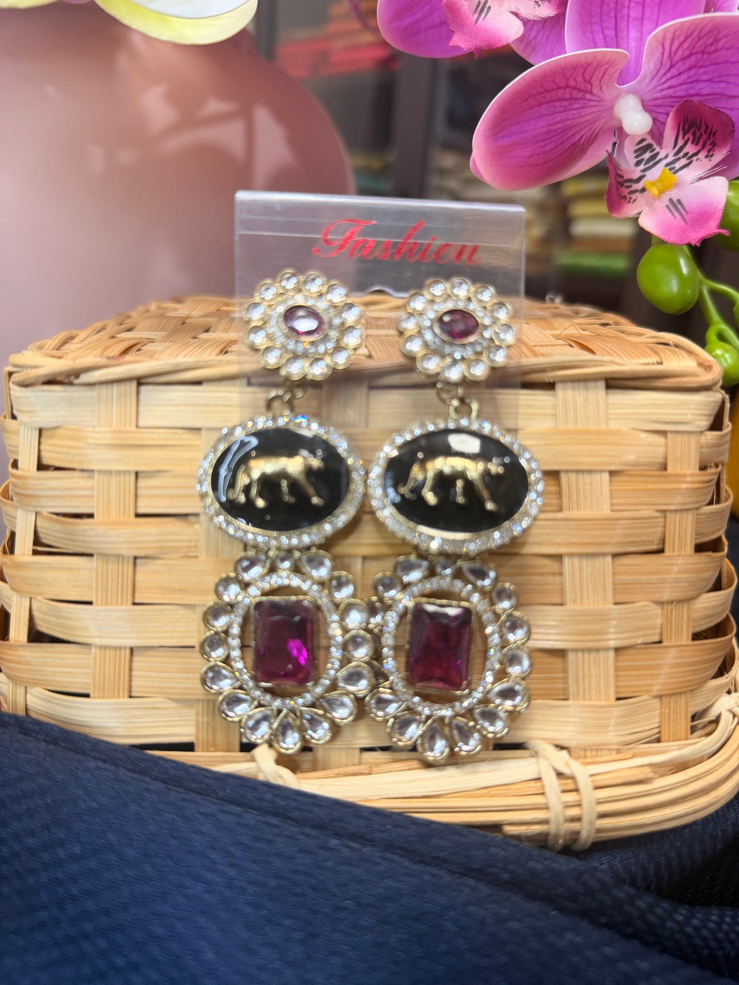 Purple Indian Sabyasachi Inspired Earrings Stylish Indian Jewellery E12