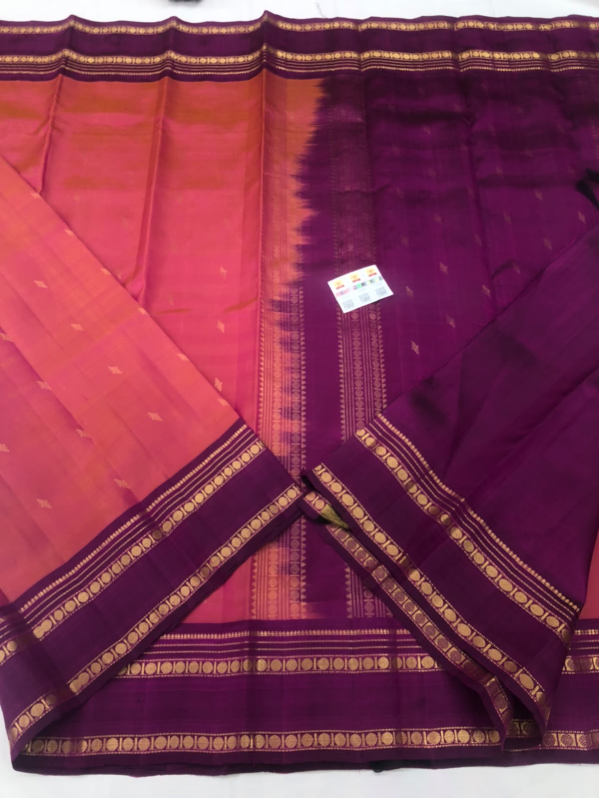 Vintage Kanchipuram Pure Silk Saree Bridal Indian Kanjivaram Sari SPK317