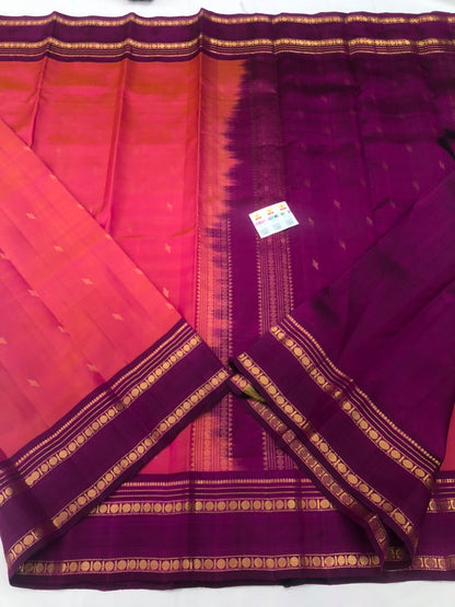 Vintage Kanchipuram Pure Silk Saree Bridal Indian Kanjivaram Sari SPK317