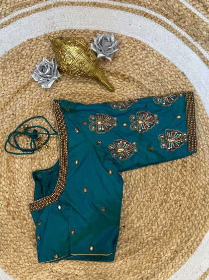 36” Small size Aari Sari Blouse Indian Saree Top Silk B140