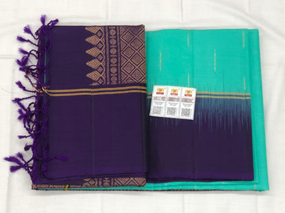 Kanchipuram Pattu Soft Silk Saree Pure Silk Bridal Sari Blue | SS7