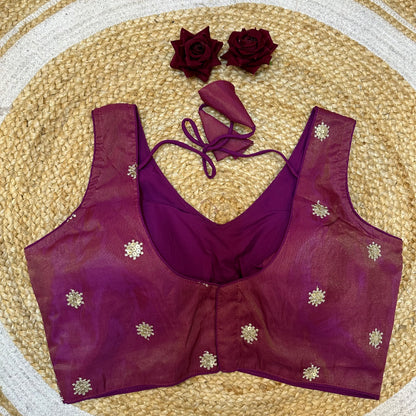 38” Medium Sari Blouse Indian Saree Top Worked Choli B423
