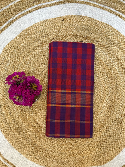 Sungudi Cotton Sari checked Indian Saree S65