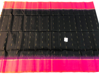 Pattu Soft Silk Indian Saree Pure Silk Sari Black Pink SS53