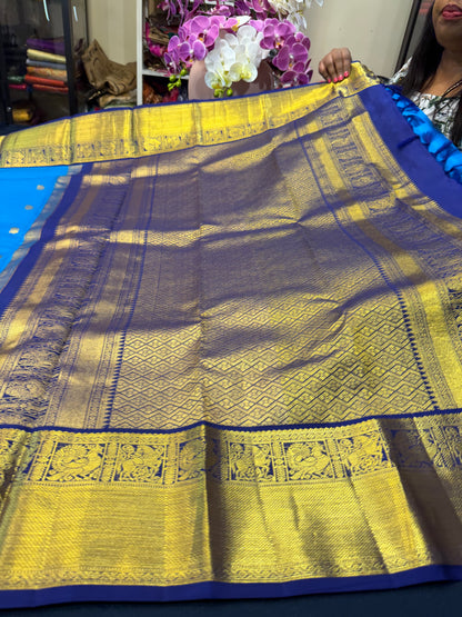 1g Gold Korvai Kanchipuram Pure Silk Saree Kanjivaram Sari SPK207