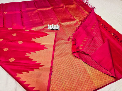 Kanchipuram Pure Silk Saree Bridal Indian Kanjivaram Sari SPK347