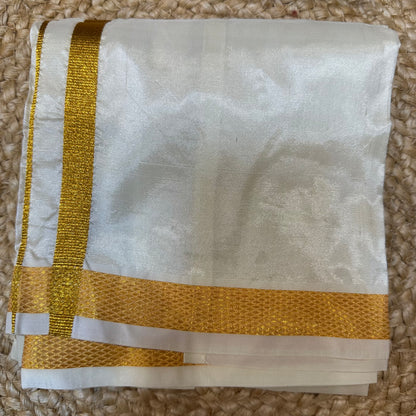 Kids Indian Boyswear Velcro Vesti & Shirt combo Orange Cream Dhotti V10