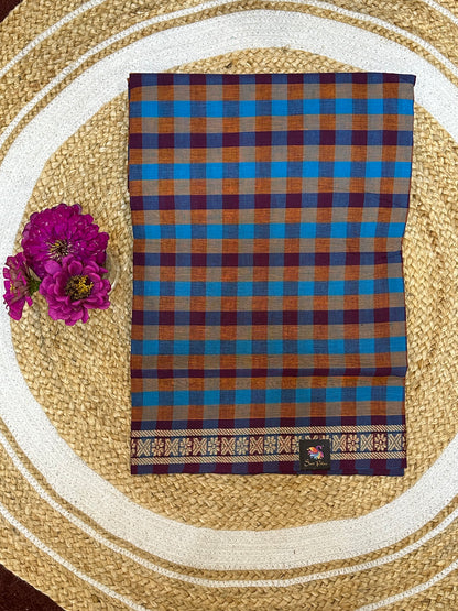 Sungudi Cotton Sari checked Indian Saree S61