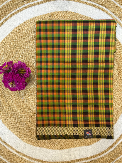 Sungudi Cotton Sari checked Indian Saree S63