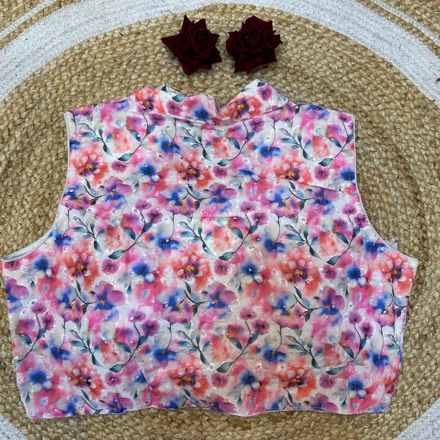 Cotton 38” Medium Sari Blouse Indian Saree Top B422