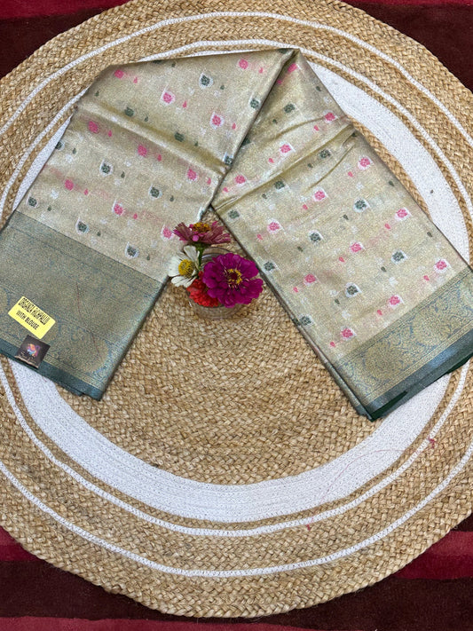 Tissue Silk Casual Sari Indian Fancy Saree S11