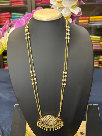 Impon Indian Necklace Pink Sanku Conch Pathakkam Haram N20