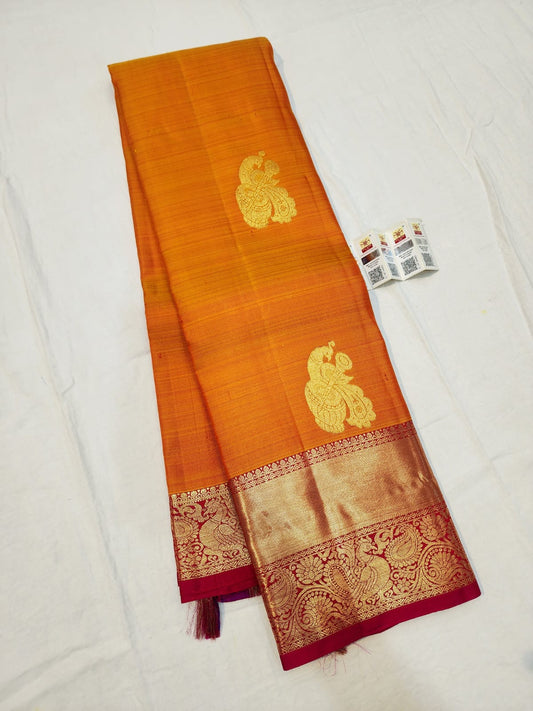 Kanchipuram Pure Silk Saree Bridal Kanjivaram Sari SPK273
