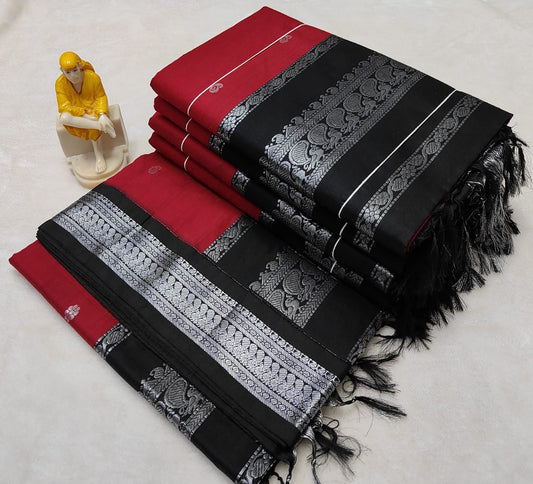 Purple Silver Kalyani Silk Cotton Traditional Sari South Indian Saree S140