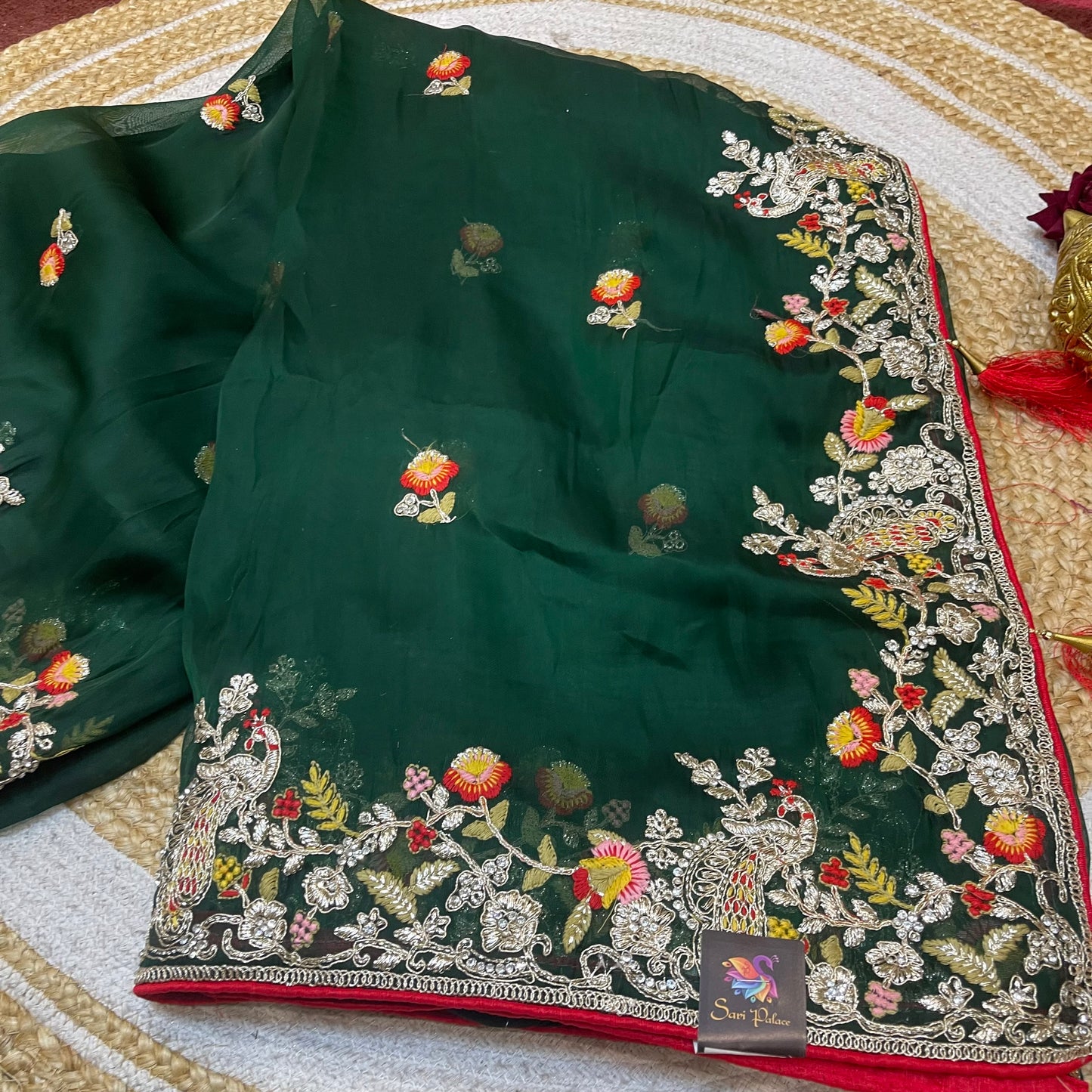Sari Indian Fancy Party wear Green Saree SAR12