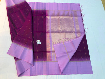 Kanchipuram Pattu Soft Silk Indian Saree Pure Silk Sari Magenta SS35