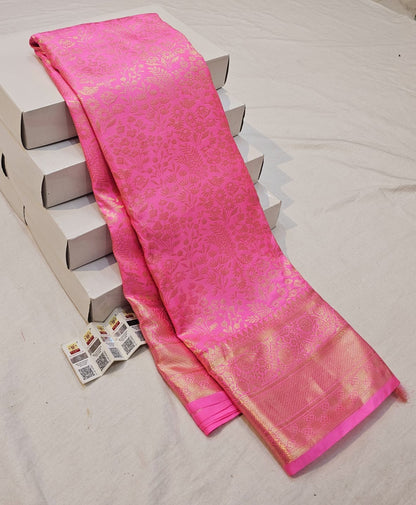 Kanchipuram Pure Silk Saree Bridal Pink Kanjivaram Sari SPK261