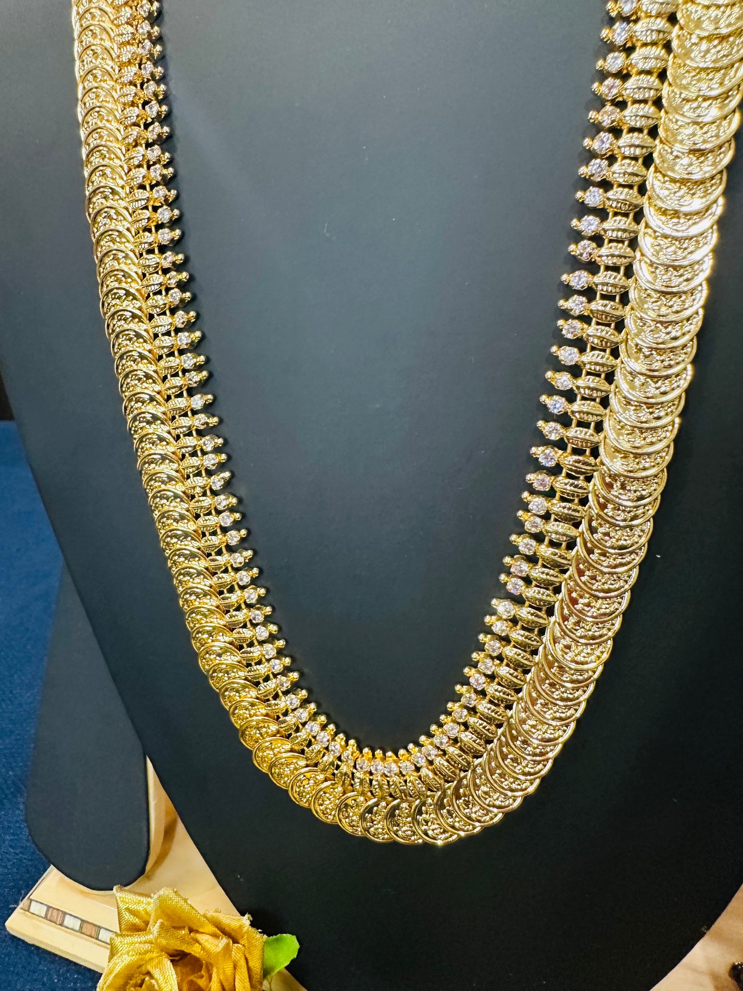 Forming Gold Indian Coin Necklace Kerala Haram Jewellery N48