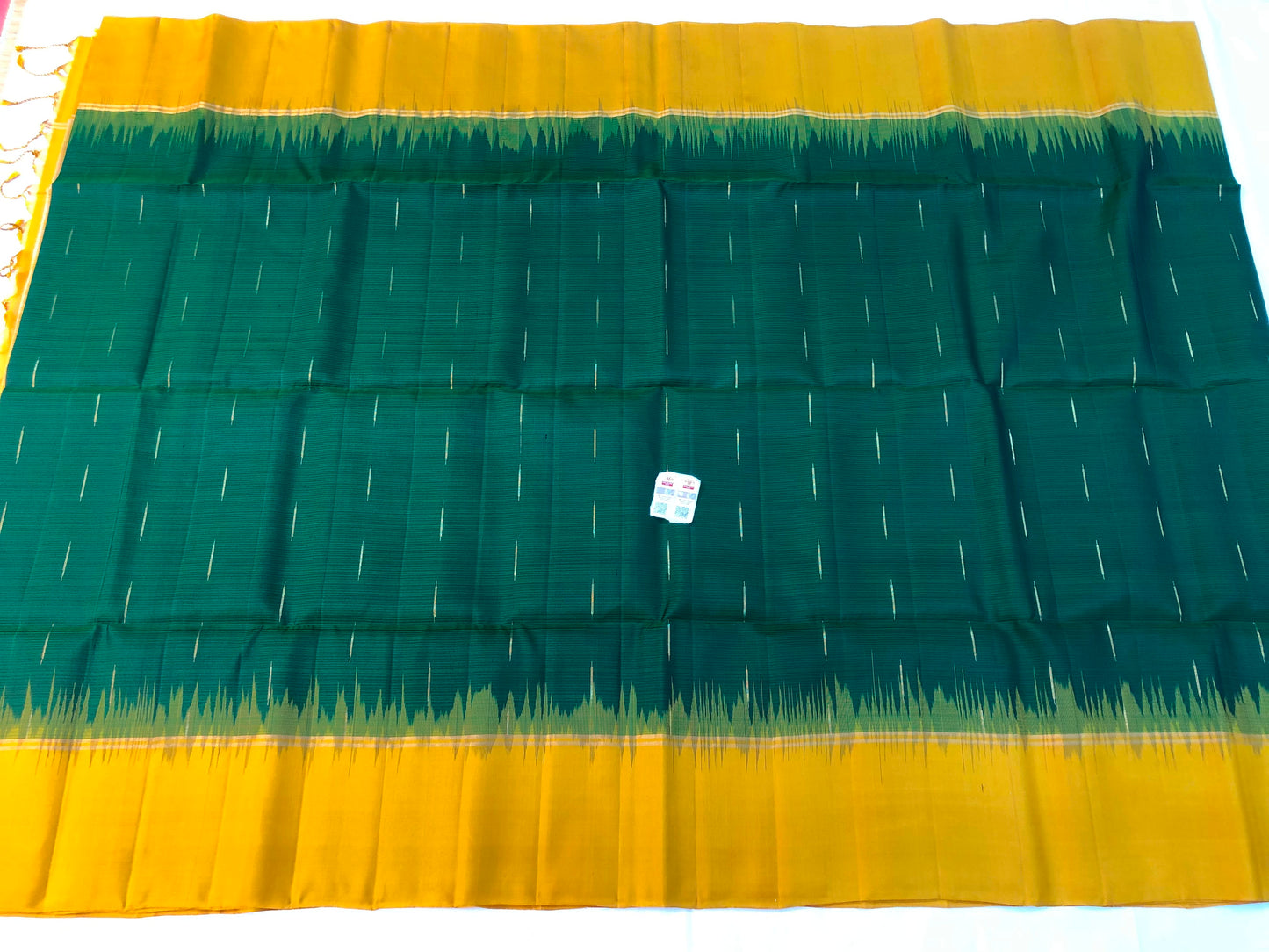 Pattu Soft Silk Indian Saree Pure Silk Sari Green Yellow SS55