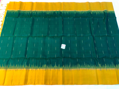 Pattu Soft Silk Indian Saree Pure Silk Sari Green Yellow SS55