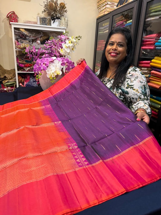 Kanchipuram Soft Silk Sari Purple & Pink Colour | SS2