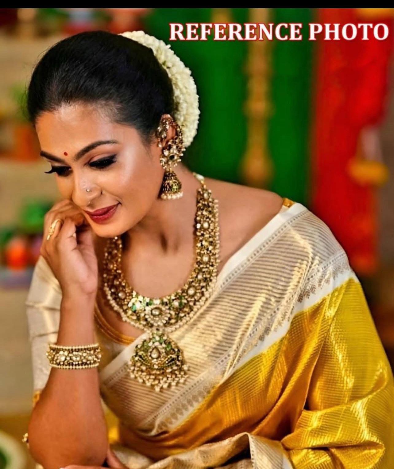 Gold Indian Fancy Party wear Saree Silk Bollywood Sari C33
