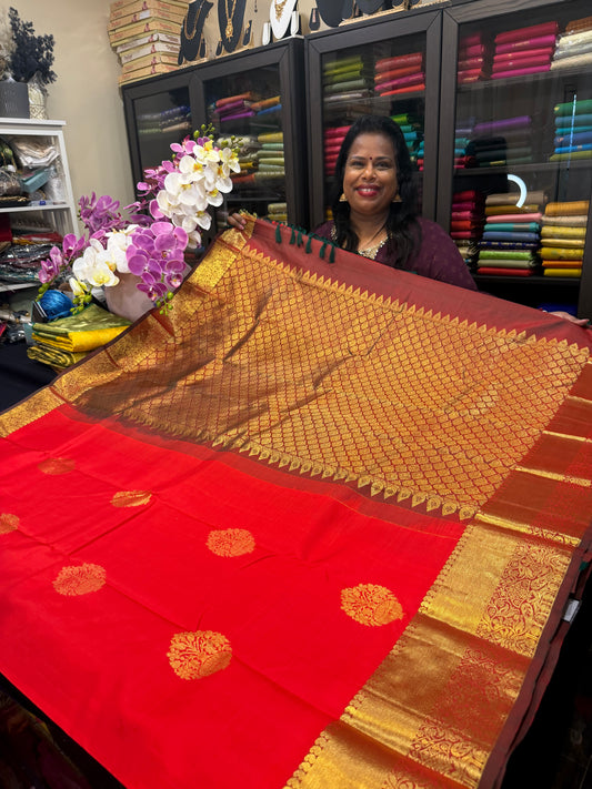 Kanchipuram Pure Silk Saree Bridal Kanjivaram Sari SPK240