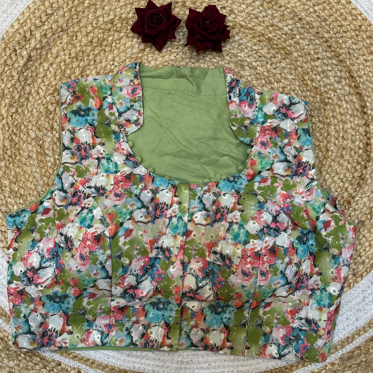 Cotton 38” Medium Sari Blouse Indian Saree Top B422