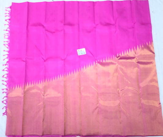 Raising Border Kanchipuram Pure Silk Saree Baby Pink Indian Kanjivaram Sari| SPK310
