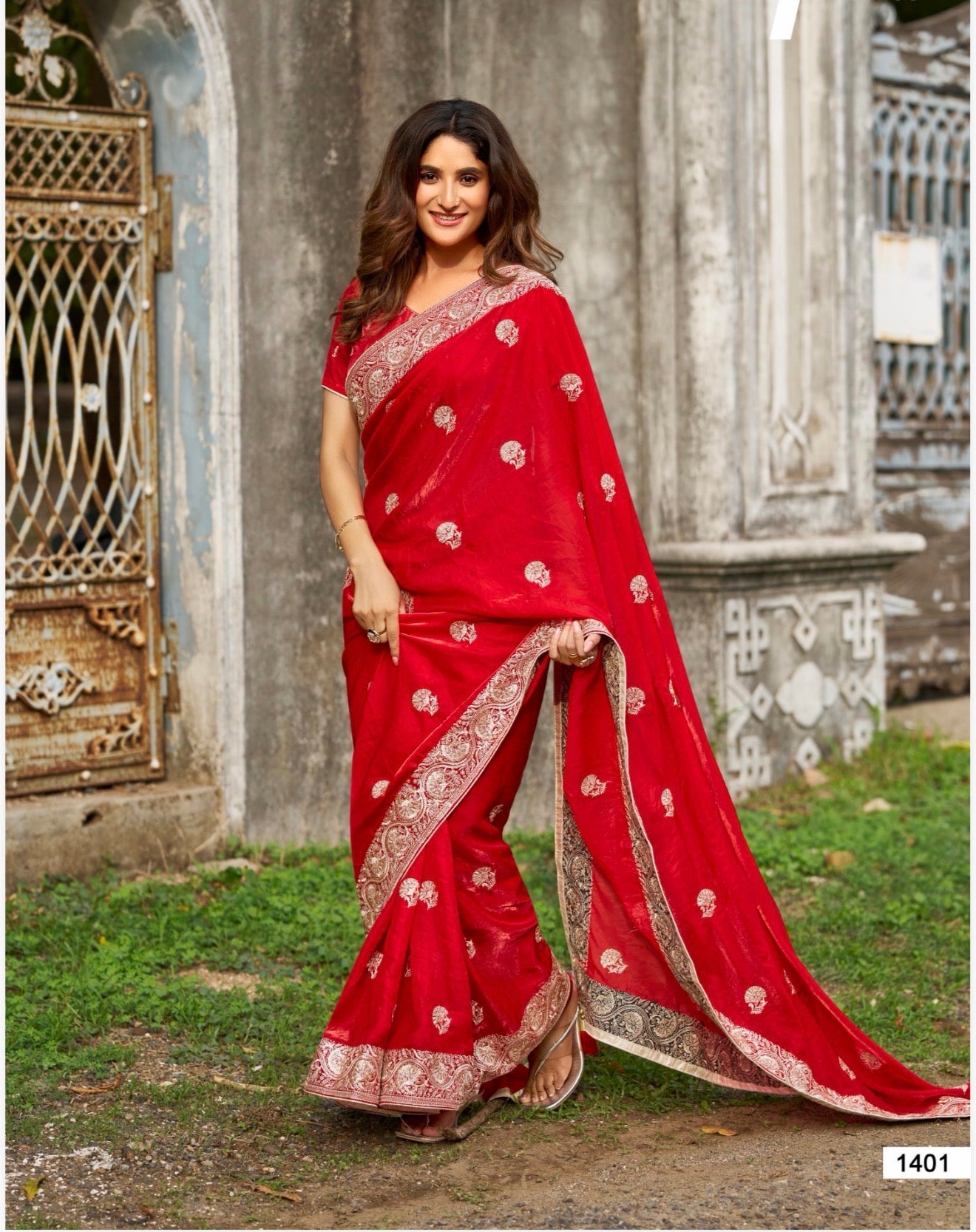 Indian Fancy Party wear Saree Fendi Silk Bollywood Sari C32