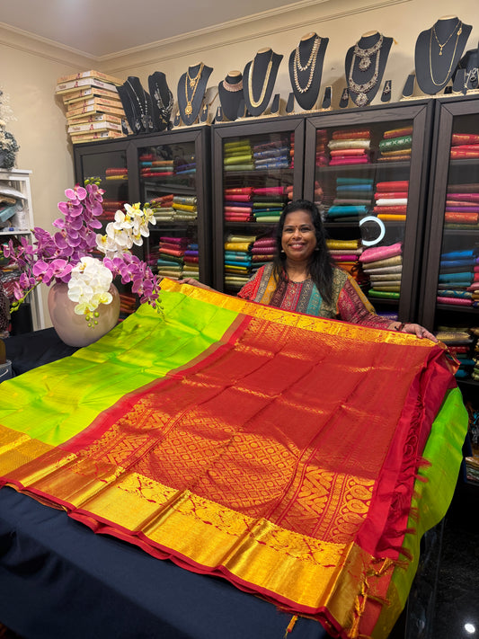 Kanchipuram Pure Silk Saree Bridal Kanjivaram Sari SPK280